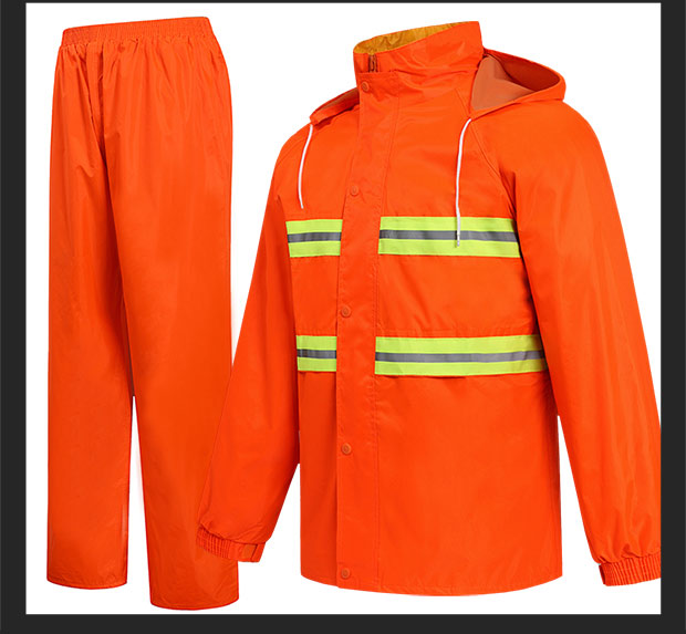 橘黃色雨衣雨褲套裝路政環(huán)衛(wèi)所綠化工程消防執(zhí)勤雨衣戶外勞保